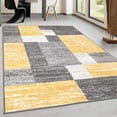thumbnail image 6 of World Rug Gallery Modern Geometric Boxes Area Rug - Yellow 5' x 7', 6 of 8