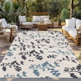 thumbnail image 2 of Grey Blue Botanical Outdoor Rug for Patio/Deck/Porch, Non-Slip Large Area Rug 4 x 6 Ft, Rustic Country Spring Floral Summer Leaf Indoor Outdoor Rugs Washable Area Rugs, Camping Rug Carpet Runner, 2 of 8