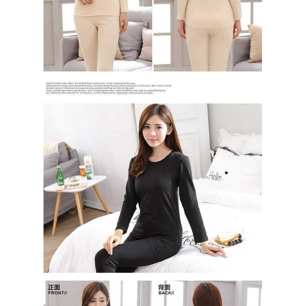 Hongchun Girls Thermal Underwear Set Kids Long Johns Fleece Lined Base  Layer Top & Bottom 