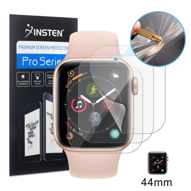 For Apple Watch Series 4 5 6 SE 44mm Screen Protector, by Insten 3-Pack Clear TPU Screen
