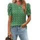 thumbnail image 1 of Blusa Zeagoo para mujer con mangas abullonadas con estampado floral, talla S, 1 of 5