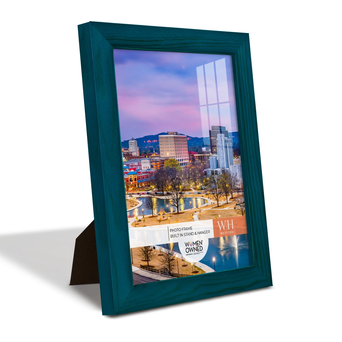 Woodgrain 6 in. x 8 in. Ocean Blue Picture Frame Set (Set of 4)