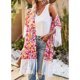 thumbnail image 5 of Camisa holgada de verano con empalme de borlas y cintura con estampado de manga corta para mujer, 5 of 6