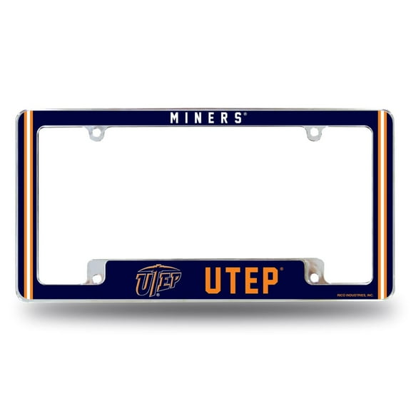 UTEP Miner's Chrome Metal License Plate Frame