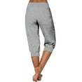 thumbnail image 6 of Kaemgyyd Capri Pants for Women Cropped Casual Elastic Waist Fashion Trousers Yoga Running Gym Sweatpants with Pockets, 6 of 6