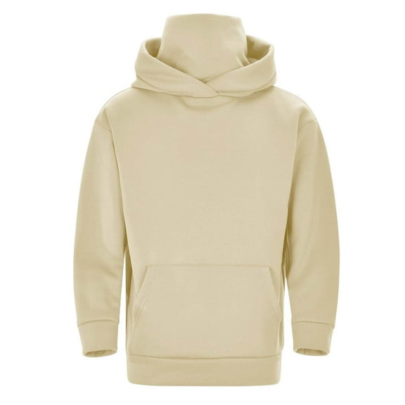 YLSDY Mens Casual Cotton Hooded Collar Drawstring Hoodies Fashion Solid Pullover Sweatshirts Casual Long Sleeve Shirts Beige XXL