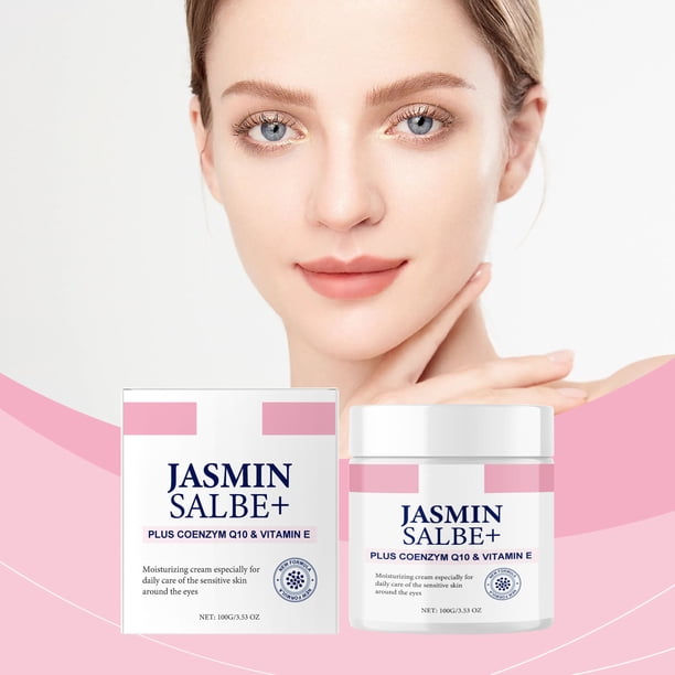 Crema de Ojos con Colágeno | Bálsamo Hidratante con Infusión de Jazmín para el Área de los Ojos | Reduce Hinchazón, Suaviza Líneas Finas, Disminuye Ojeras | Hidratación con Aloe | Para Todo Tipo de