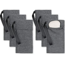 GIXUSIL 6 Pack Soap Pocket Exfoliating Soap Saver Pouch | Body Scrubber Sponge, Exfoliator for Bath or Shower | for Large Bar Soap or Leftover Bits | Graphite Gray