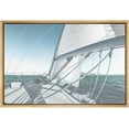 thumbnail image 3 of PixonSign Framed Canvas Print Wall Art Sailboat and Huge White Sail Marine Life Waterfall Photography Realism Nautical Scenic Colorful Blue for Living Room, Bedroom, Office - 16"x24" Natural, 3 of 5