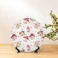 thumbnail image 6 of Daiia Floral Mushroom Printed Pattern Ceramic Plate Dinner Plates Bone China Decorative Plates with Display Stand Art Ceramic Ornaments for Wall Hanging Decoration-10in, 6 of 6
