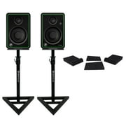 (2) Mackie CR3-XBT 3" 50w Studio Monitor Speakers w/Bluetooth+Stands+Foam Pads