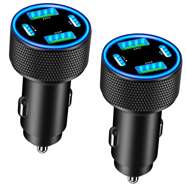 Cargador de coche KYOHAYA 90W de 4 puertos USB-C y USB-A PD/QC3.0 Type-C