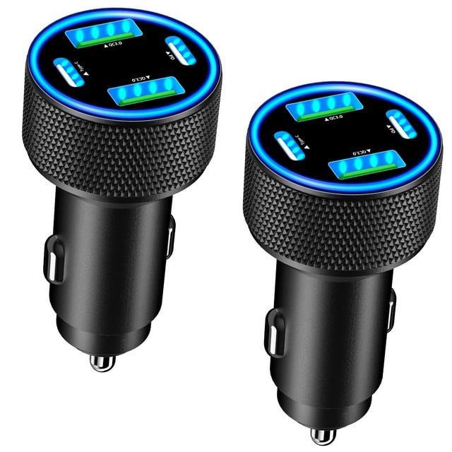 Cargador de coche KYOHAYA 90W de 4 puertos USB-C y USB-A PD/QC3.0 Type-C
