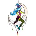 thumbnail image 1 of Bruja Acrílica Teñida Colgante Tomando El Sol Bruja En La Luna Bruja De Vidriera, 1 of 7
