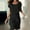 Black, variant on Womens Short Sleeve Tiered Chiffon Cocktail Dress, Wedding Guest Gown (Petite and Regular Sizes), Short-Sleeved Dress for Women Red XXXL(XXXL)