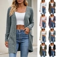 thumbnail image 6 of Sahpxhe Womens Mid-Length Cardigan Sweaters Long Sleeve Open Front Oversized Knit Cardigan Soft Casual Layering Piece Brown XXL, 6 of 6