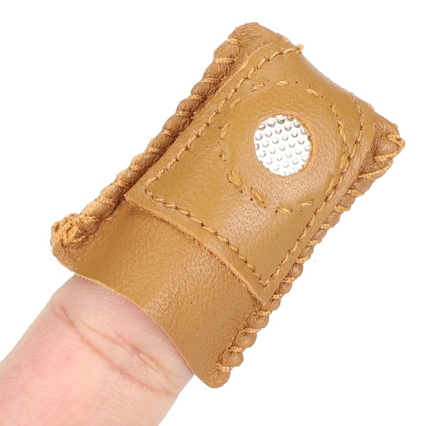 Dedal de cuero para monedas dedal de dedo Protector de cuero para la yema del dedo funda para dedo de costura almohadillas para tejer dedal de costura Protector de dedo ANGGREK Otros