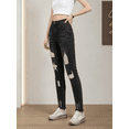 thumbnail image 6 of High Waist Ripped Skinny Jeans for Women - High Stretch Black Washed Distressed Denim Pants for Daily Wear, 6 of 8