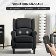 thumbnail image 4 of HOMCOM Massage Recliner Chair, Push Back Recliner Sofa with Footrest, Black, 4 of 10