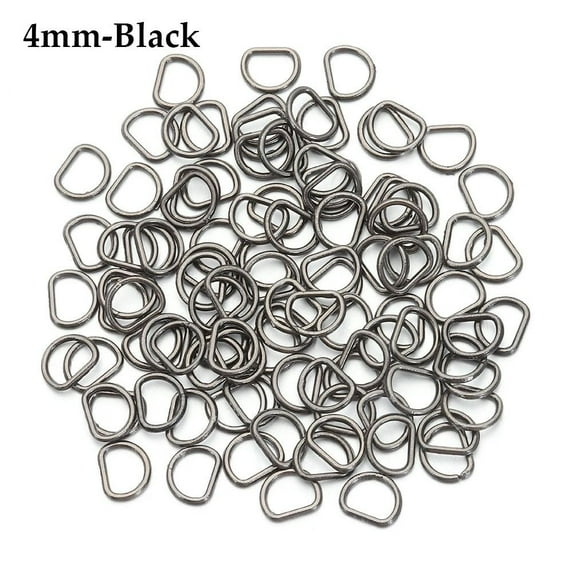 100pcs High quality Stuffed Toys 4 colors 4mm/5mm Diy Dolls Buckles Belt Buttons Doll Bags Accessories D-Buckle BLACK 4MM