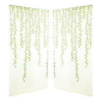 Supvox Elegant Green Window Sheer Curtains with Rod Pockets for Privacy