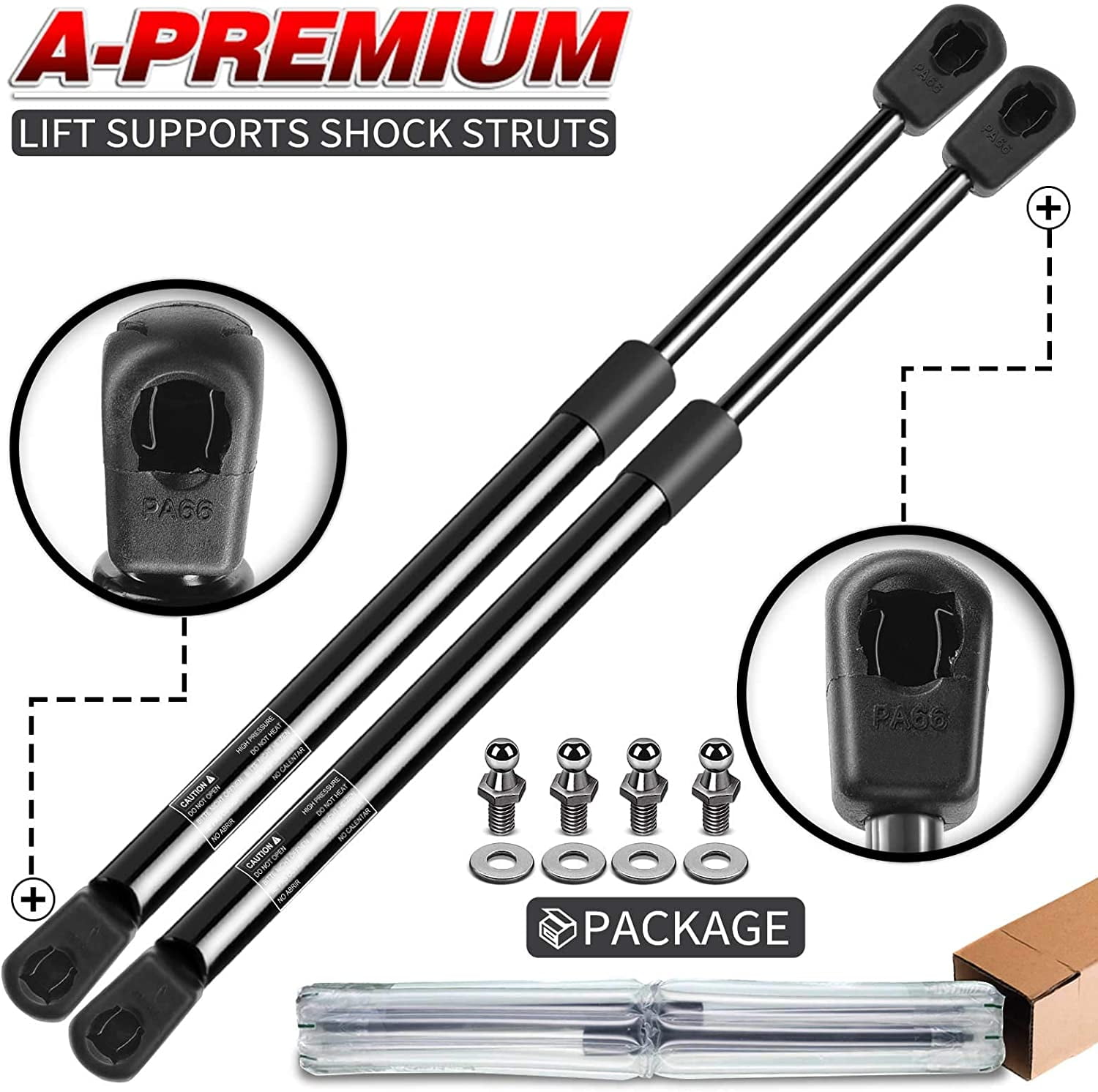 A-Premium 26.34 inch 100lb Lift Supports Gas Spring Shock Struts Replacement for Toolbox Cabinets Sliding Window Storage Bed Bench Lids Basement Door 2-PC Set