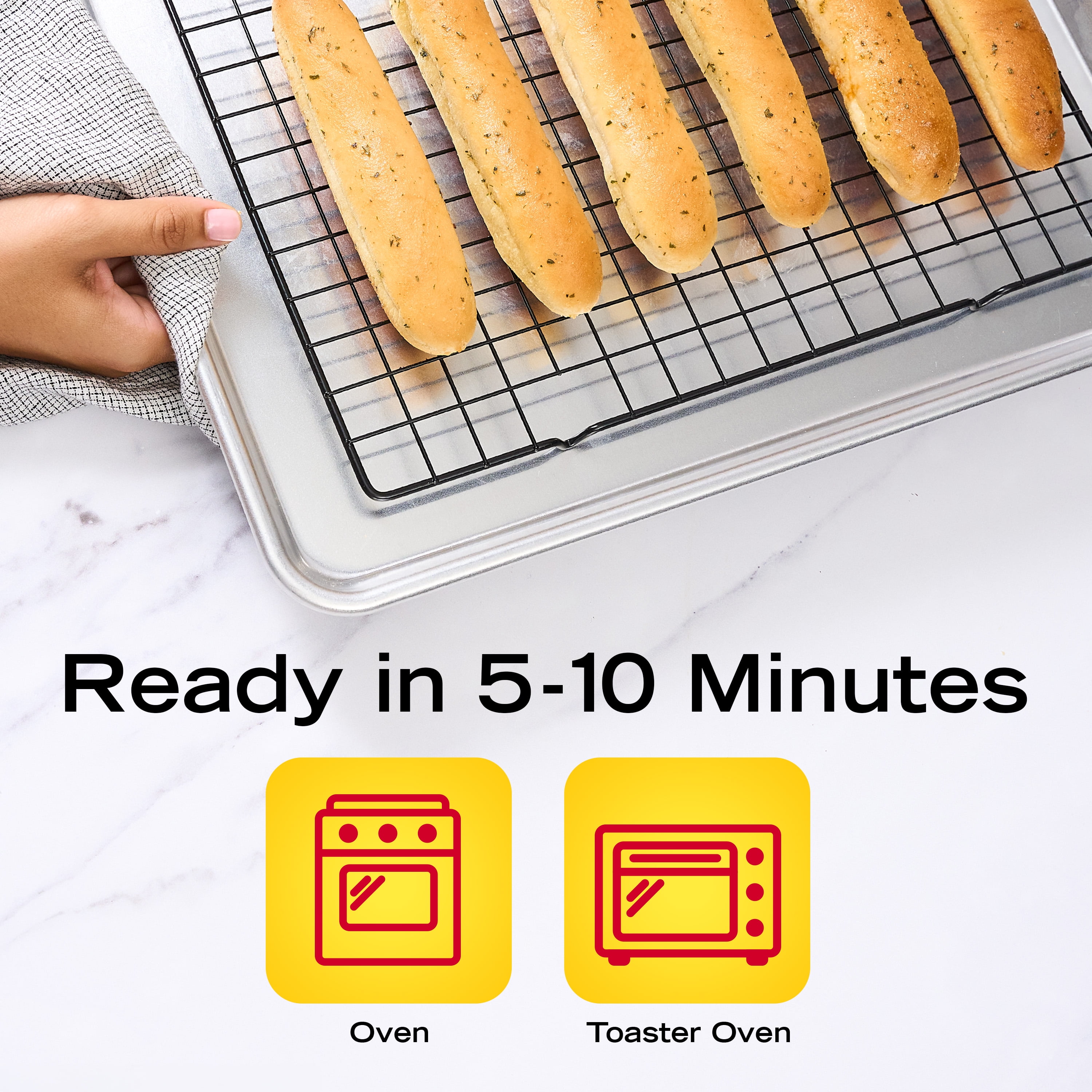 New York Bakery Real Garlic Breadsticks, 10.5 oz (6 Count), Frozen
