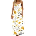 thumbnail image 2 of Women's Vintage Summer Maxi Dress Spaghetti Strap Sleeveless Small Floral Ditsy Print Loose Fit Flowy Long Dress Casual Beach Vacation Daily Wear Sun Dress, 2 of 9