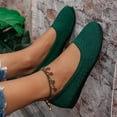 thumbnail image 4 of Women's Lightweight Ballet Flat Shoes Wedge Solid Color Slip On Low Top Dress Shoes Breathable Knit Barefoot Shoes Green Size 9, 4 of 6