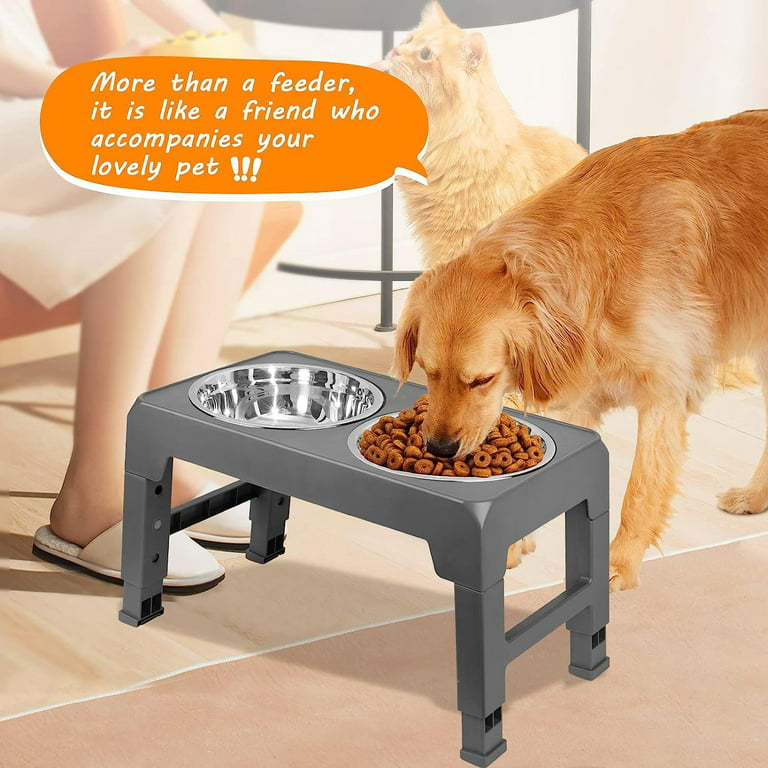Adjustable Elevated Dog Bowl Stand,Fits 6-11inches Bowls,4 Height adjustments. Holder for Raised Food Water Feeder,for Large, Medium and Small Dogs