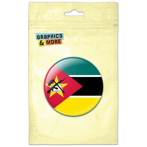 Mozambique National Country Flag Pinback Button Pin Badge