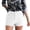White, variant on Tiqkatyck Womens Jeans Shorts Clearance, New Spring and Summer European and American Elastic Ripped Denim Shorts Women, Denim Shorts Women Black L