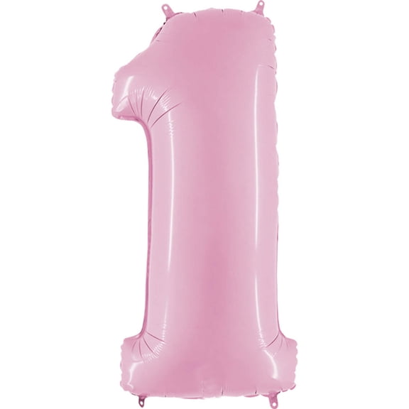 40 inch Number 1 - Pink Foil Mylar Balloon - Party Supplies Decorations