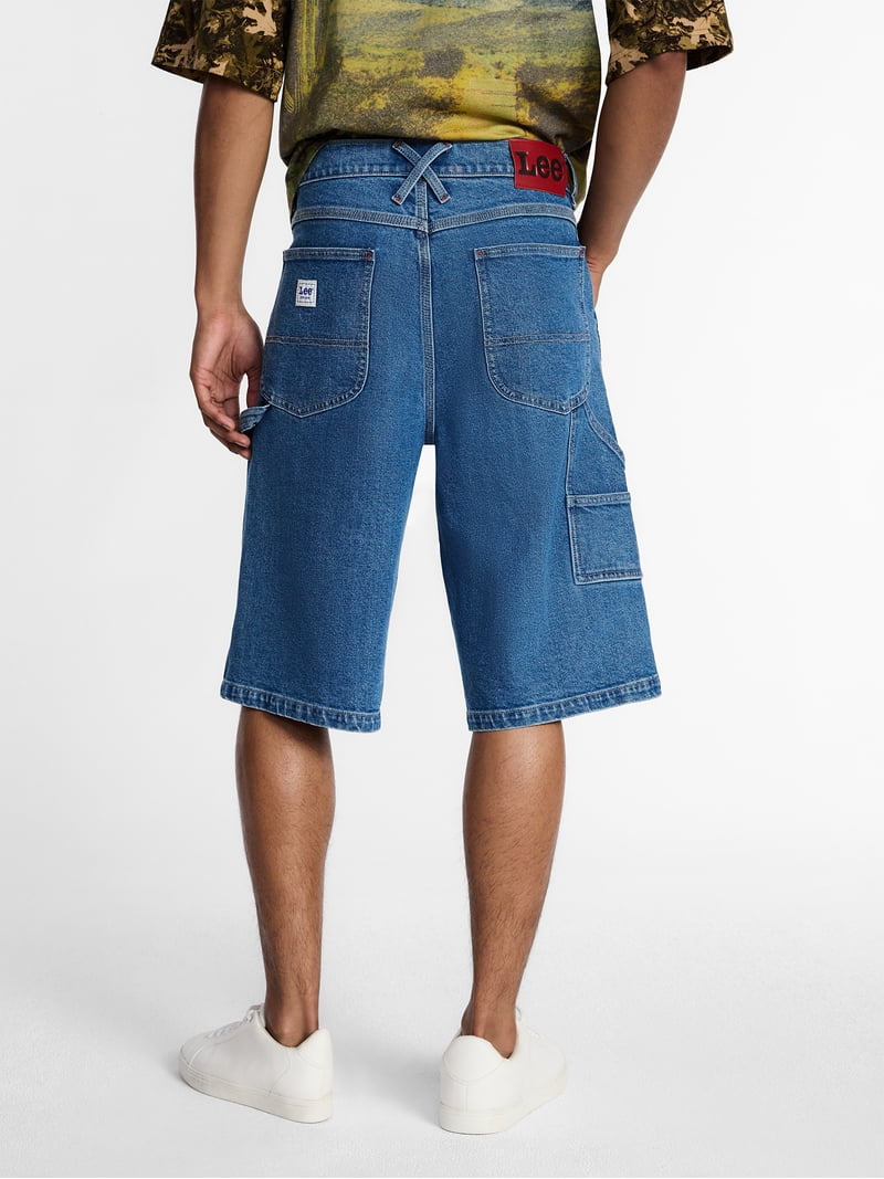 Kacey Lee Men's Loose Skater Carpenter Denim Shorts, Sizes 30-40
