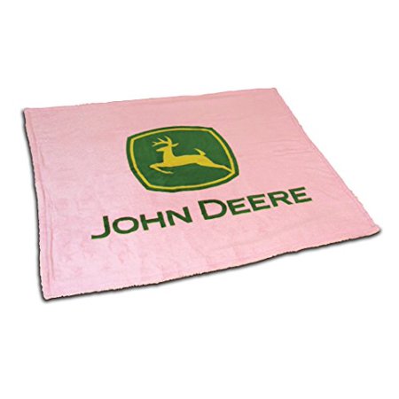 John Deere Logo Pink Sherpa Fleece Throw Blanket - Walmart.com