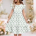 thumbnail image 2 of Wo-Fusoul Robe d'Été pour Femmes, Manches à Volants Double Couche Col Rond Robe Décontractée, Tissu Extensible Doux pour Usage Quotidien, 2 of 8