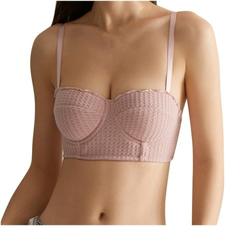 SMihono Savings Women s Balconette Bra Plus Size Demi Underwire Lightly Padded Bras Cute Full Coverage Unlined Bralette Pink 6