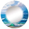 thumbnail image 3 of DESIGN ART Designart 'Light Reflecting Trhough Sea Waves At The Shore' Nautical & Coastal Printed Wall Mirror 32in.x32in., 3 of 5