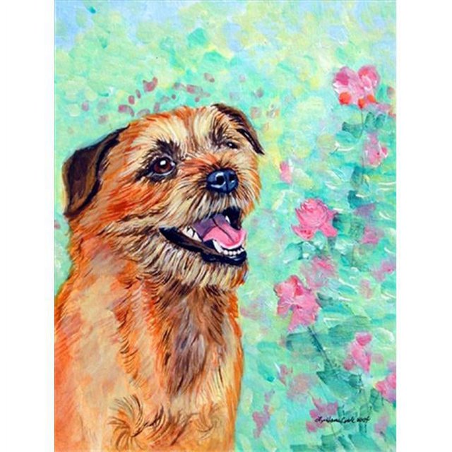 Carolines Treasures 7228CHF Drapeau 28 x 40 Po Border Terrier Maison Taille Toile