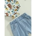 thumbnail image 6 of Coduop Baby Girls 3Pcs Outfit Set,Sleeveless Romper Tops and Long Jeans 3-piece Clothes Set, 6 of 7
