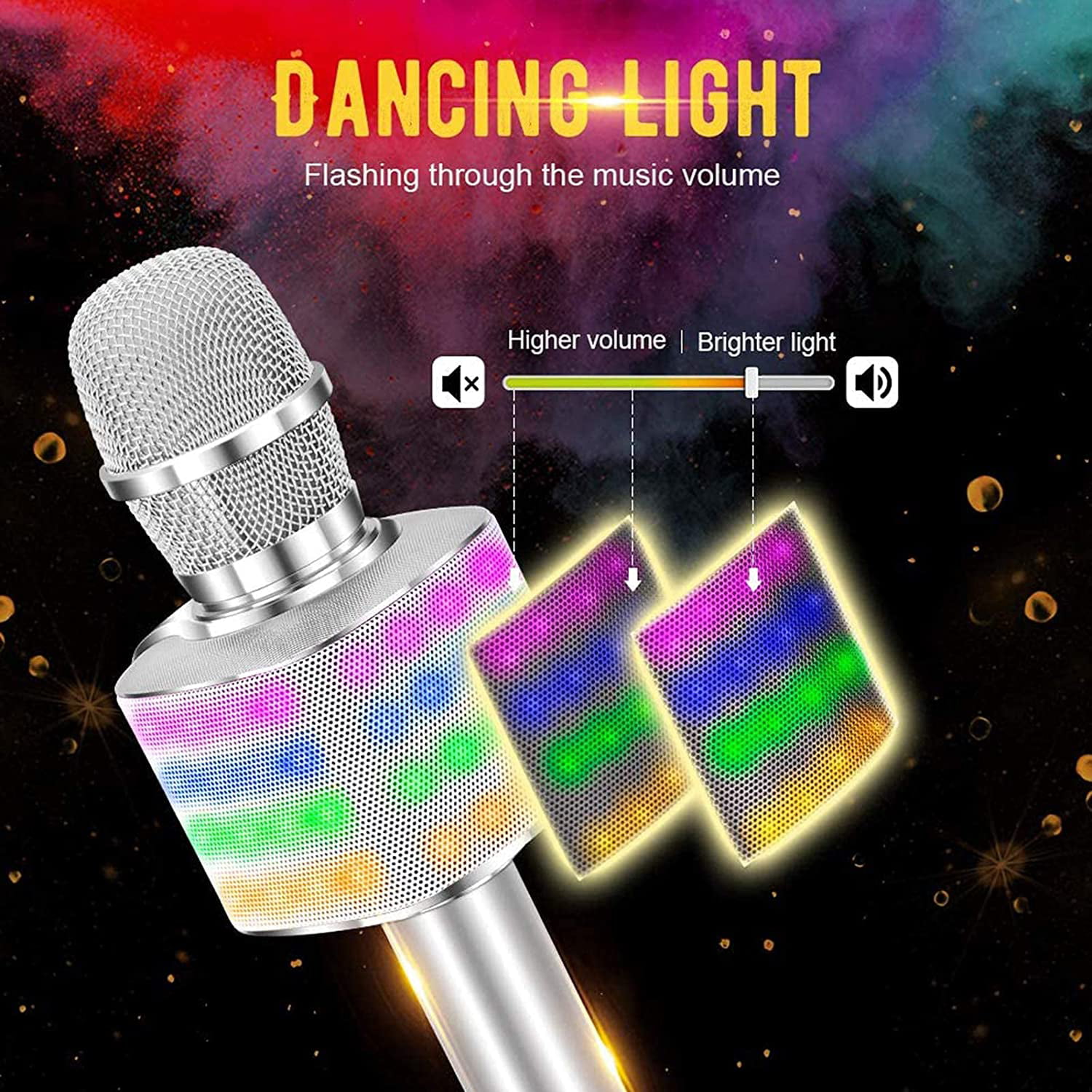 Bonaok Microphone karaoké sans fil Bluetooth avec lumières LED  contrôlables, haut-parleur portable pour karaoké, cadeau d'anniversaire de  fête, jouet de voyage pour Android/iPhone/iPad/PC (or rose) : :  Instruments de musique et Sono