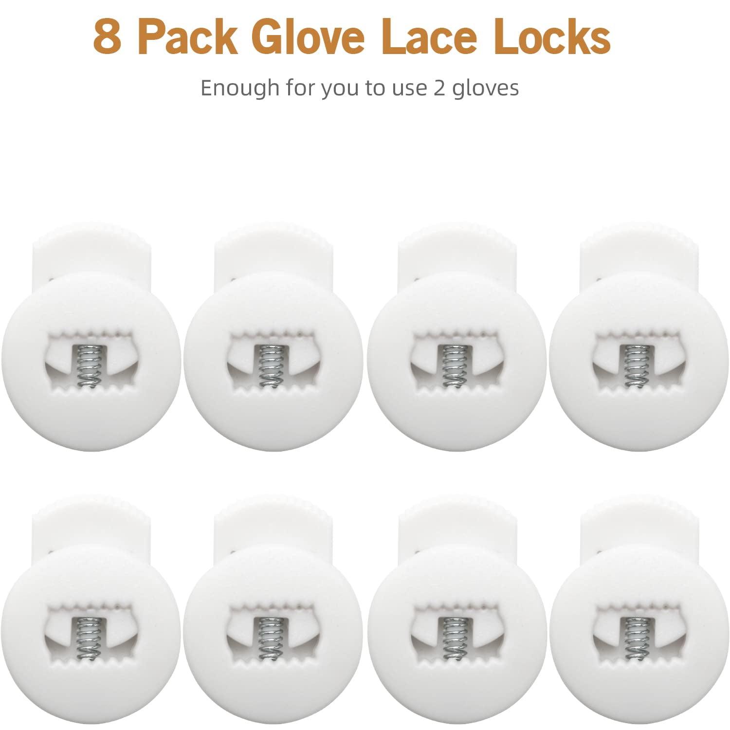 Jomeya Glove Locks, Lace Locks for Baseball Glove 8 Pack, No More Knots Required, Universal Fit for Baseball and Softball Gloves