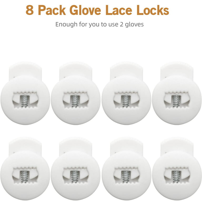 Glove Locks, Lace Locks for Baseball Glove 8 Pack, Never Need Thying Knots  Again, Strong Elasticity, Made Plastic and Springs, Fits All Gloves, Baseball  Glove Accessories 