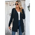 thumbnail image 6 of SHOWMALL Women Lightweight Cardigan Long Sleeve Button Down V Neck Casual Lightweight Knit Sweater Open Front Cardigan, US Size Large, Navy Blue, 6 of 8