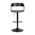 thumbnail image 2 of Lizo Barstool Chair, 24-33 Inch Adjustable Height, Curved, Black, Gray, 2 of 4