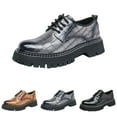 thumbnail image 5 of TIREOW Men's Print Lace Up Round Toe Platform Increase Formal Oxfords Modern PU Leather Lug Sole Casual Loafers Classic Comfort Slip On Fashion Business Dress Shoes, 5 of 6