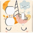 thumbnail image 4 of Metal Light Switch Plate Cover Magical Orange Rainbow Unicorn UNI010, 4 of 13
