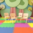 thumbnail image 1 of Flash Furniture 4 Pack Natural Plastic Stackable School Chair with 13.25" Seat Height, 1 of 5