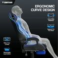 thumbnail image 2 of Luxvie Gaming Chair with Footrest High Back Ergonomic Game Chair with Massage Lumbar Pillow and Adjustable Headrest Reclining Gamer Office Chair for Adults, Blue, 2 of 9