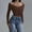Brown, variant on Women's Off The Shoulder Long Sleeve Bodysuit, Jumpsuits for Women, Two Piece Sets for Women Summer, Bodysuits for Women
